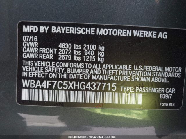 Photo 8 VIN: WBA4F7C5XHG437715 - BMW 430I 