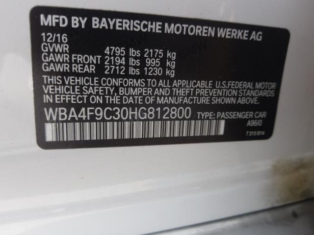 Photo 9 VIN: WBA4F9C30HG812800 - BMW 430XI GRAN 