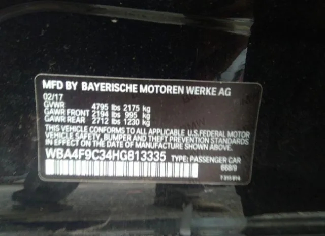 Photo 8 VIN: WBA4F9C34HG813335 - BMW 4 SERIES 