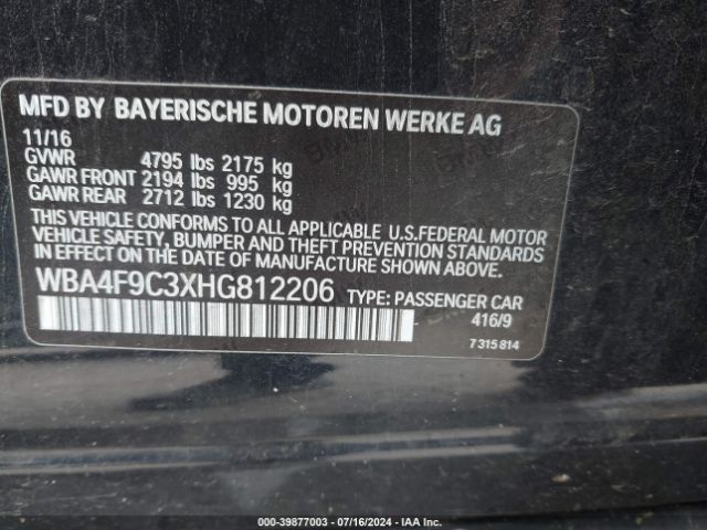 Photo 8 VIN: WBA4F9C3XHG812206 - BMW 430I GRAN COUPE 