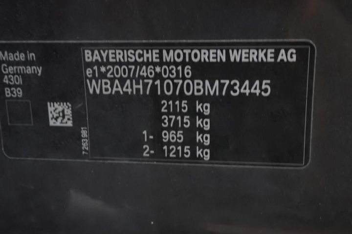 Photo 11 VIN: WBA4H71070BM73445 - BMW SERIE 4 GRAN COUPE 