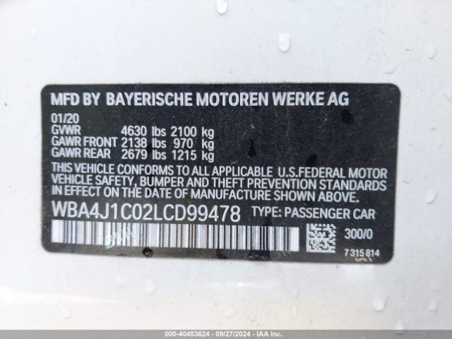 Photo 8 VIN: WBA4J1C02LCD99478 - BMW 430I 