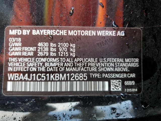 Photo 11 VIN: WBA4J1C51KBM12685 - BMW 4 SERIES 