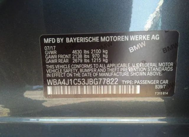 Photo 8 VIN: WBA4J1C53JBG77822 - BMW 4 SERIES 