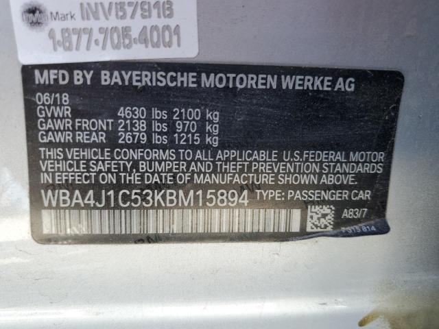 Photo 11 VIN: WBA4J1C53KBM15894 - BMW 430I GRAN 