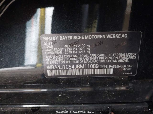 Photo 8 VIN: WBA4J1C54JBM11089 - BMW 430I 