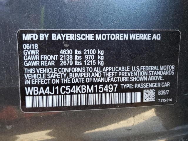 Photo 11 VIN: WBA4J1C54KBM15497 - BMW 430I GRAN 