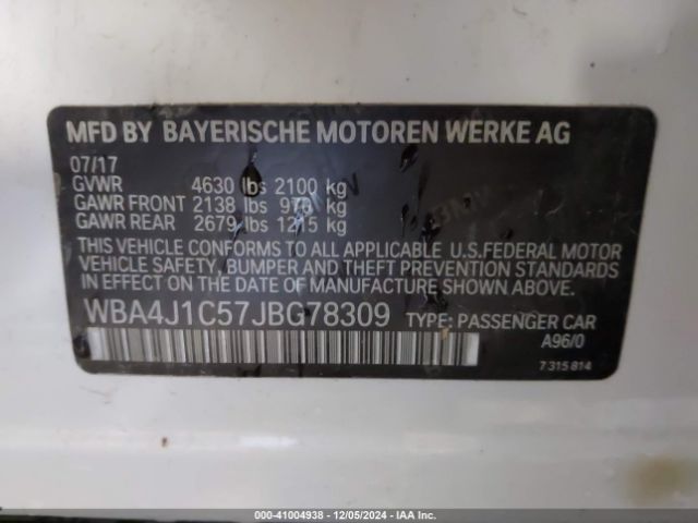 Photo 8 VIN: WBA4J1C57JBG78309 - BMW 430I 