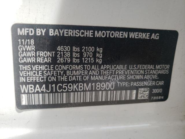 Photo 9 VIN: WBA4J1C59KBM18900 - BMW 430I GRAN 