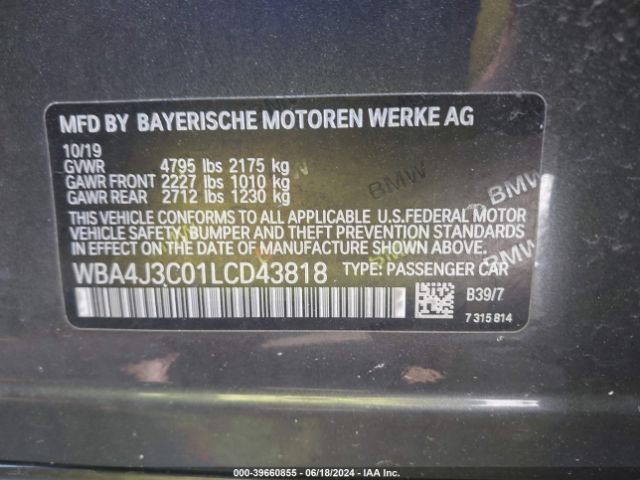 Photo 8 VIN: WBA4J3C01LCD43818 - BMW 430I 