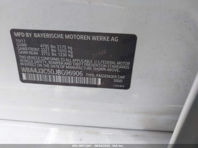 Photo 8 VIN: WBA4J3C50JBG96906 - BMW 430I 