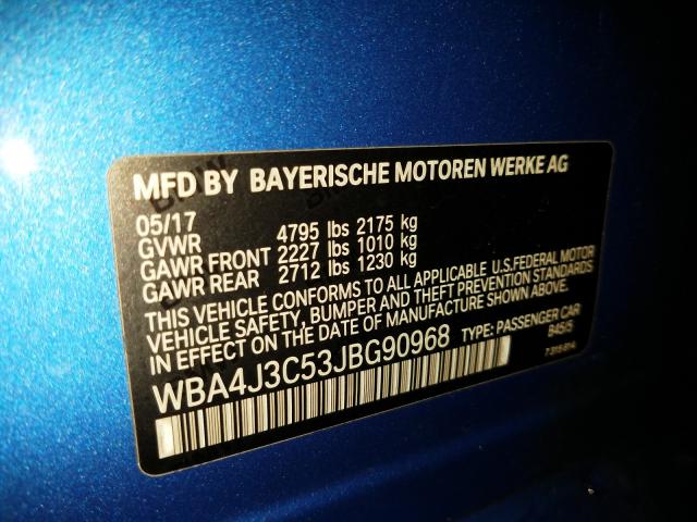 Photo 9 VIN: WBA4J3C53JBG90968 - BMW 430XI GRAN 