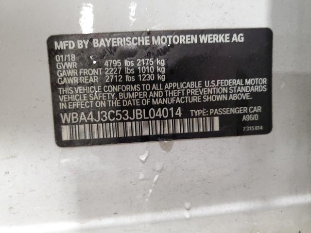 Photo 12 VIN: WBA4J3C53JBL04014 - BMW 4 SERIES 