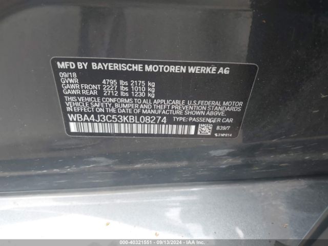 Photo 8 VIN: WBA4J3C53KBL08274 - BMW 430I 