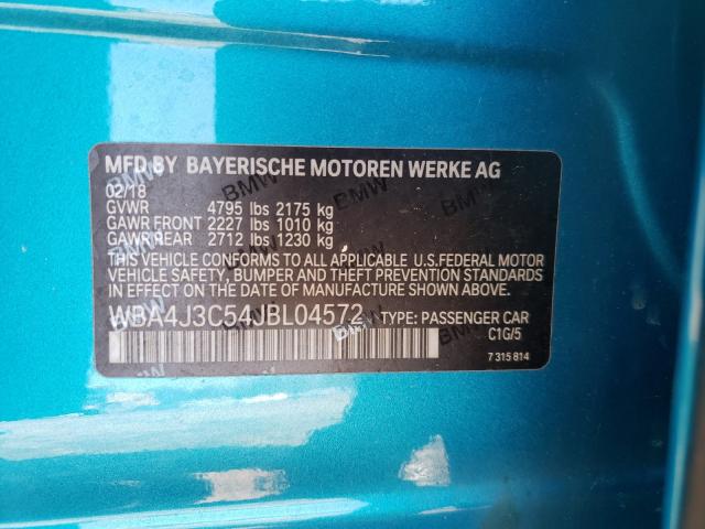 Photo 9 VIN: WBA4J3C54JBL04572 - BMW 430XI GRAN 