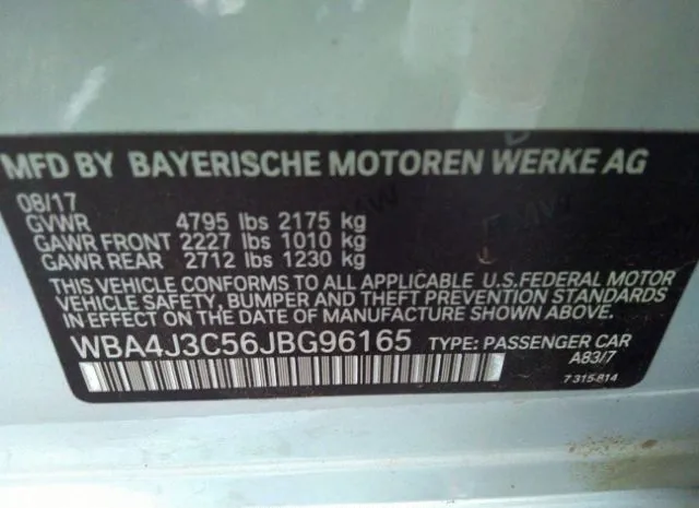 Photo 8 VIN: WBA4J3C56JBG96165 - BMW 4 SERIES 