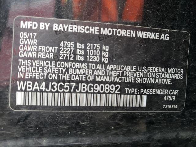 Photo 12 VIN: WBA4J3C57JBG90892 - BMW 4 SERIES 