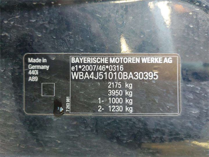 Photo 8 VIN: WBA4J51010BA30395 - BMW SERIE 4 GRAN COUPE 