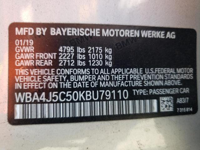 Photo 9 VIN: WBA4J5C50KBU79110 - BMW 440I GRAN 