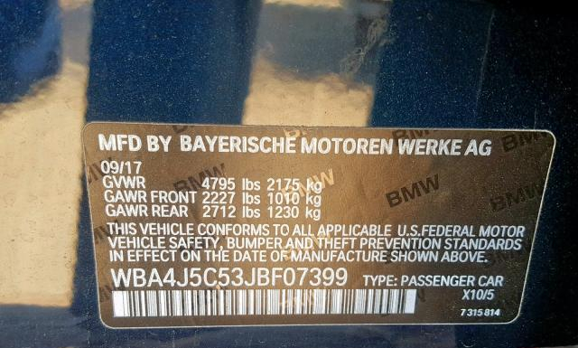 Photo 9 VIN: WBA4J5C53JBF07399 - BMW 440I 