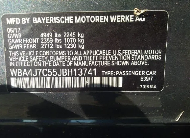 Photo 8 VIN: WBA4J7C55JBH13741 - BMW 4 SERIES 