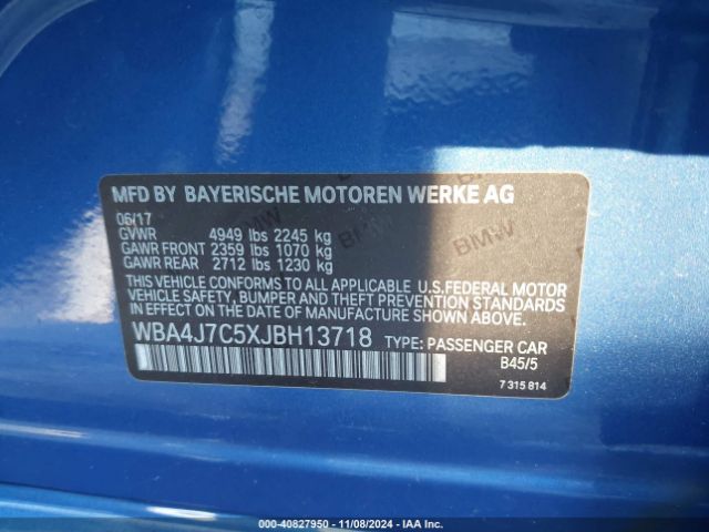 Photo 8 VIN: WBA4J7C5XJBH13718 - BMW 440I 