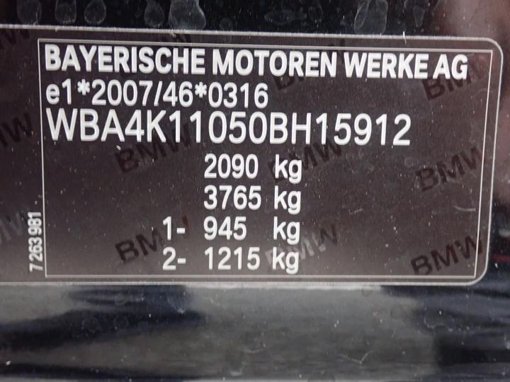 Photo 14 VIN: WBA4K11050BH15912 - BMW SRIE 4 GRAN COUPE 