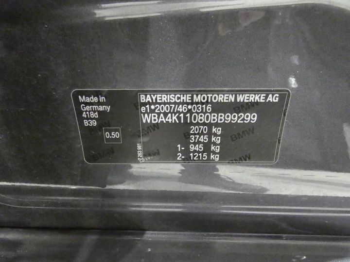 Photo 4 VIN: WBA4K11080BB99299 - BMW 4 GRAN COUPE 