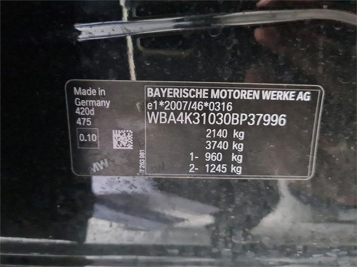 Photo 13 VIN: WBA4K31030BP37996 - BMW 4-SERIE 