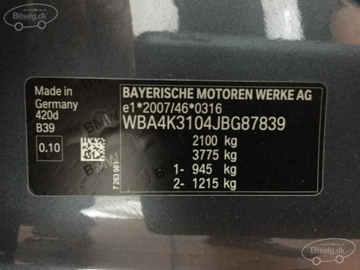 Photo 7 VIN: WBA4K3104JBG87839 - BMW 4 SERIES GRAN COUP 