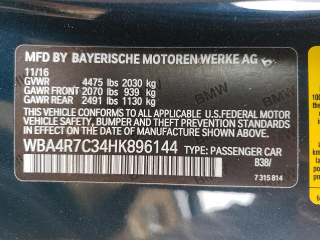 Photo 9 VIN: WBA4R7C34HK896144 - BMW 430I 