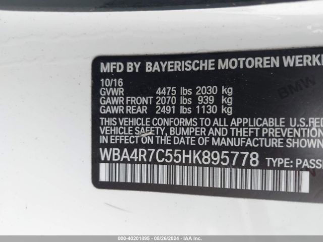 Photo 8 VIN: WBA4R7C55HK895778 - BMW 430I 