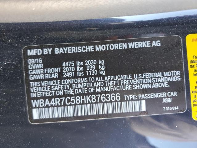 Photo 12 VIN: WBA4R7C58HK876366 - BMW 430I 