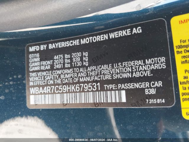 Photo 8 VIN: WBA4R7C59HK679531 - BMW 430I 