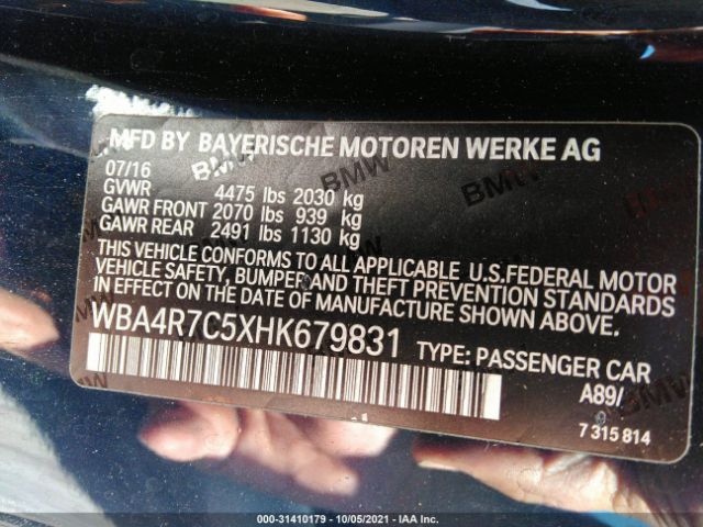 Photo 8 VIN: WBA4R7C5XHK679831 - BMW 4 