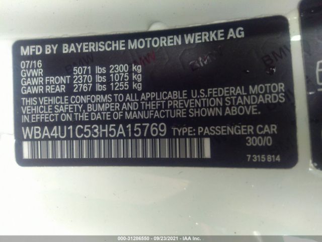 Photo 8 VIN: WBA4U1C53H5A15769 - BMW 4 