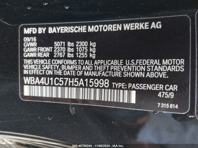 Photo 8 VIN: WBA4U1C57H5A15998 - BMW 440I 