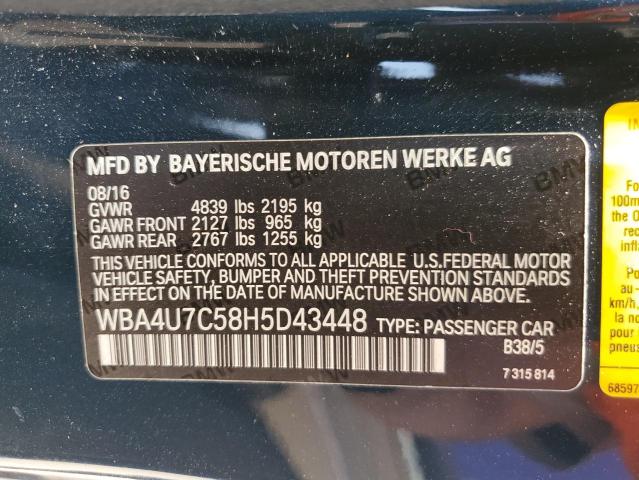 Photo 12 VIN: WBA4U7C58H5D43448 - BMW 430I 