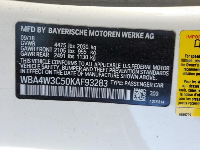 Photo 11 VIN: WBA4W3C50KAF93283 - BMW 4 SERIES 