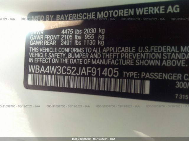 Photo 8 VIN: WBA4W3C52JAF91405 - BMW 4 