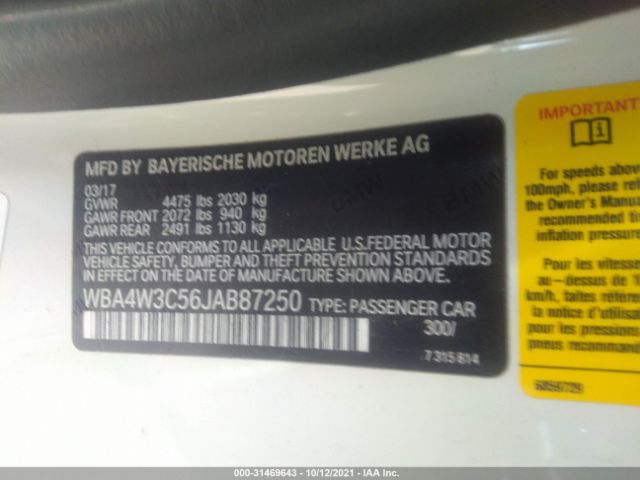 Photo 8 VIN: WBA4W3C56JAB87250 - BMW 4 