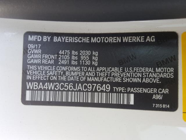 Photo 9 VIN: WBA4W3C56JAC97649 - BMW 430I 