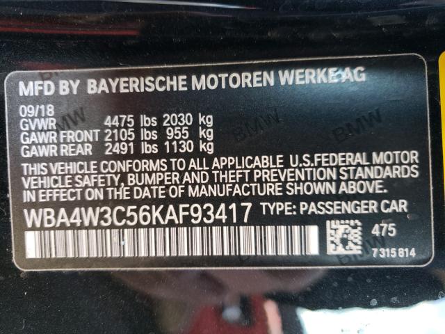 Photo 9 VIN: WBA4W3C56KAF93417 - BMW 430I 