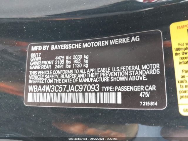 Photo 8 VIN: WBA4W3C57JAC97093 - BMW 430I 