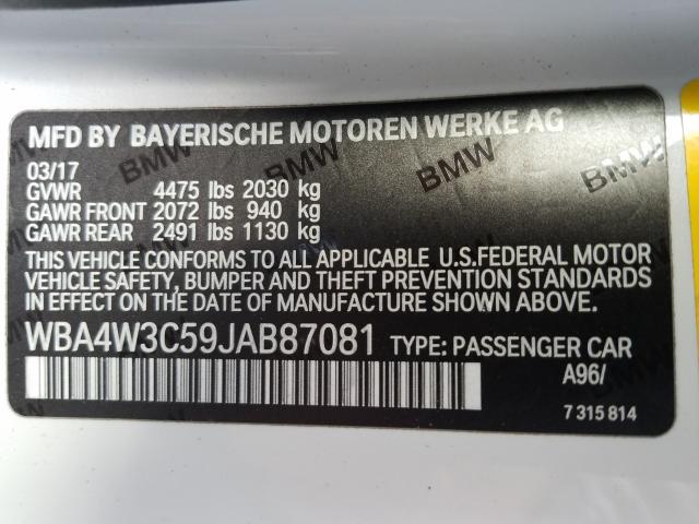 Photo 9 VIN: WBA4W3C59JAB87081 - BMW 430I 