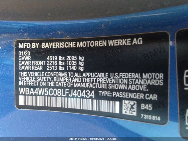 Photo 8 VIN: WBA4W5C08LFJ40434 - BMW 430I 