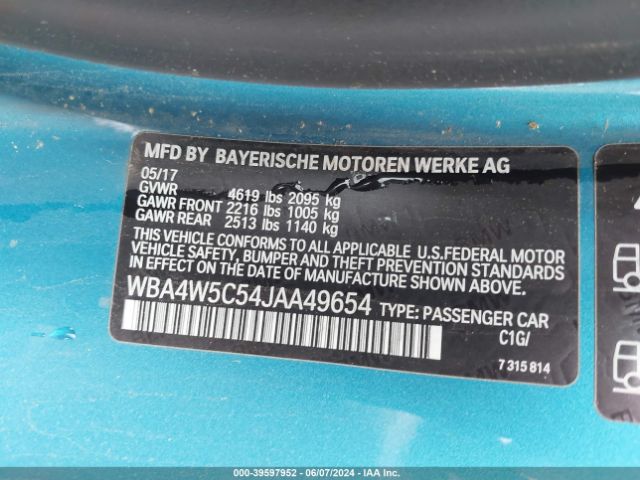 Photo 8 VIN: WBA4W5C54JAA49654 - BMW 430I 