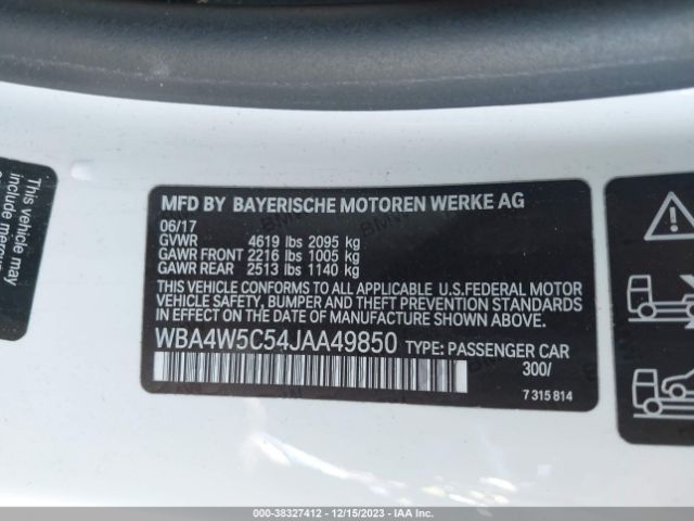 Photo 8 VIN: WBA4W5C54JAA49850 - BMW 430I 