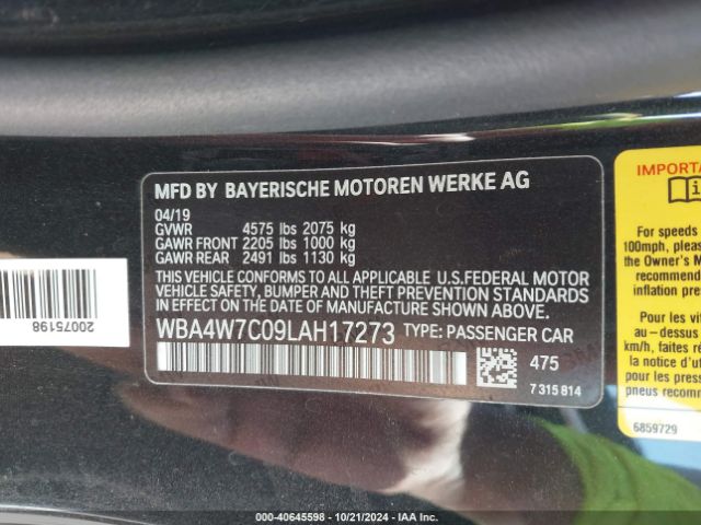 Photo 8 VIN: WBA4W7C09LAH17273 - BMW 440I 