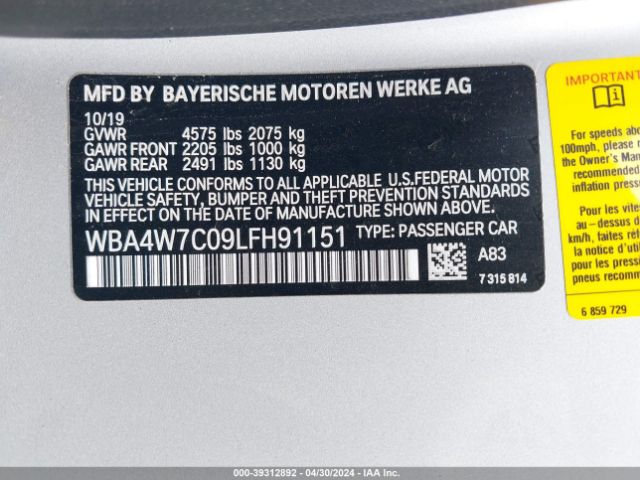 Photo 8 VIN: WBA4W7C09LFH91151 - BMW 440I 